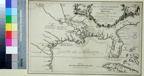 Les Costes aux Environs de la Rivier en e de Misisipi. Descourvertes par Mr. de la Salle en 1683. et reconnues par Mr. le Chevallier d'Iberville en 1698 et 1699. par N. de Fer, Geographe de Monseigneur le Dauphin 1701