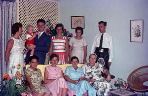 Missionary fellowship in Aden 1963 from left standing Inge Tranholm-Mikkelsen, Verner Tranholm-