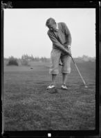 George Von Elm on a golf course, circa 1924-1938