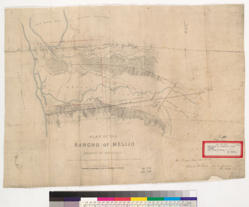 Plan of the Rancho of Melijo [sic] : County of San Diego / from a reconnaissance by Chas. H. Poole, County Surveyor