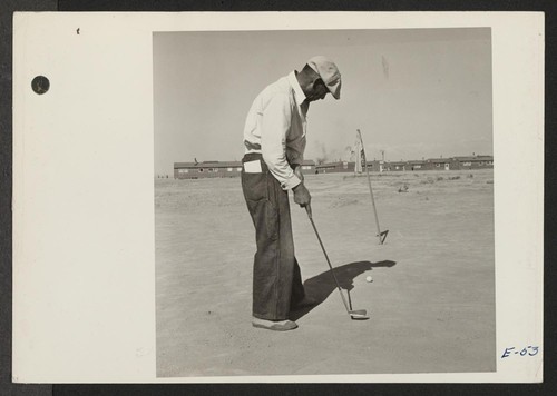 This former California tournament runner-up keeps his golf form by first preparing a short course and then spending all his spare time with his irons and putting clubs. Photographer: Parker, Tom Topaz, Utah