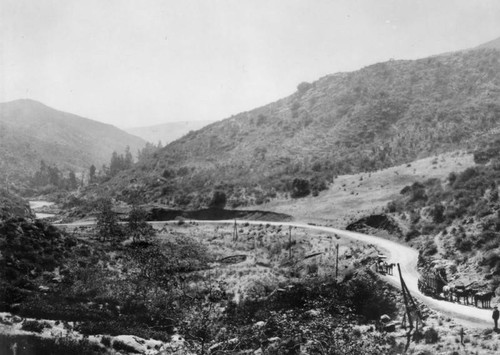 Horses and wagons in the Cahuenga Pass