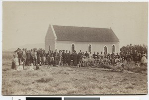 Parishioners of Ebenezer in front of their church, South Africa