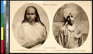 A student and a baptized man, India, ca.1920-1940