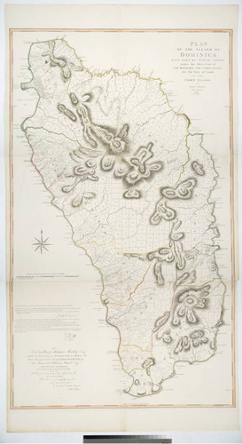 Plan of the Island of Dominica Laid down by Actual Survey under the Direction of the Honorable the Commissioners for the Sale of Lands in the Ceded Island by John Byers Chief Surveyor 1776. J Bayly Sculp London