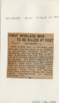 First Wireless Man To Be Killed at Post