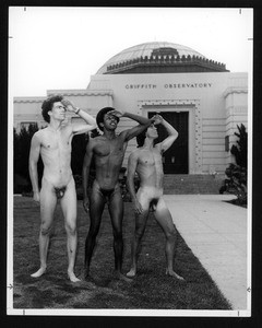 Nude models outside Griffith Observatory