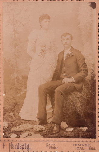 Cabinet photograph, unknown couple, 1892
