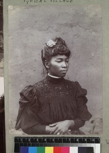 Portrait of Hova woman in Western dress, Madagascar, ca. 1910