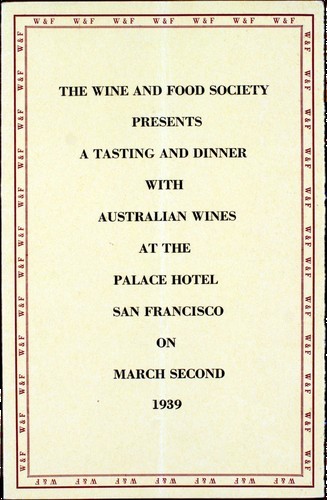 The Wine and Food Society Presents A Tasting and Dinner