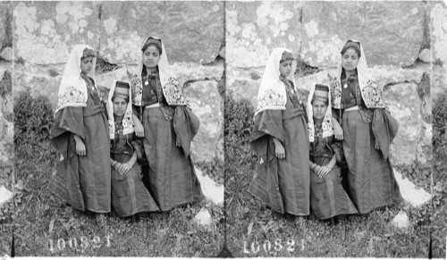 Costumes of single and married young women of Bethlehem, Palestine