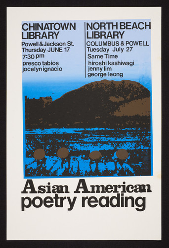 Asian American poetry reading, Chinatown Library/North Beach Library