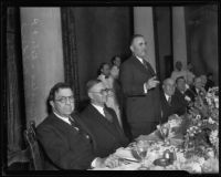 Rupert Hughes at Los Angeles Bar Association Meeting with officers, Los Angeles, 1935