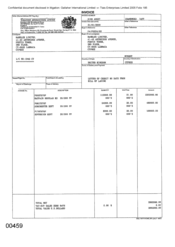 [Invoice from Gallaher International Limited to Namelex Limited for Mayfair Regular, Dorchester F, Sovereign F]