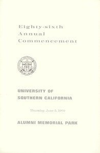 Commencement program, USC (86th: 1969: Alumni Memorial Park)