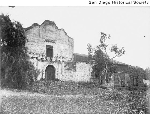 Exterior of the Mission San Diego de Alcala prior to restoration