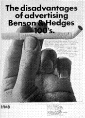 The disadvantages of advertising Benson & Hedges 100's