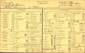 WPA household census for 939 WEST 66TH STREET, Los Angeles County