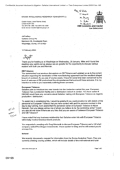 [Letter from Duncan McCallum to Jeff Jeffery regarding partnership meeting held on 20040128 at Weybridge]