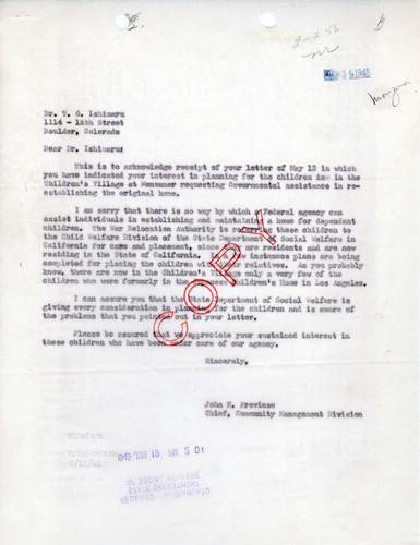 Correspondence on Children at Manzanar