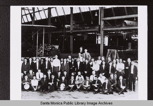 Douglas Aircraft Company employees in front of the Wilshire plant (near 26th Street and Wilshire Blvd.) in Santa Monica