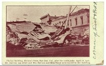 Phelan Building, Hobson's Store, San Jose, Cal. after the earthquake, April 18, 1906. Dr. DeCrow was killed and Mrs. DeCrow and Miss Stone were injured in this building