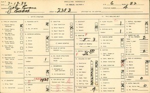 WPA household census for 2353 CABOT, Los Angeles