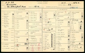 WPA household census for 1812 SOUTH STANFORD AVE, Los Angeles