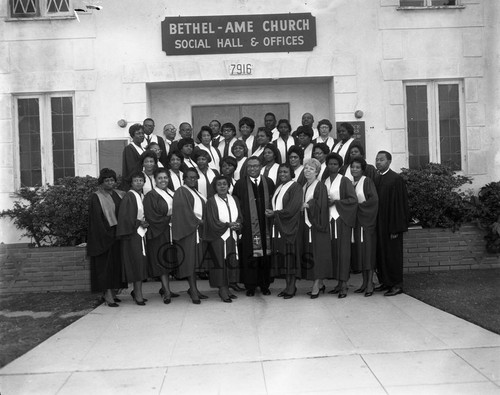 Bethel AME Church choir group portrait, Los Angeles, 1967