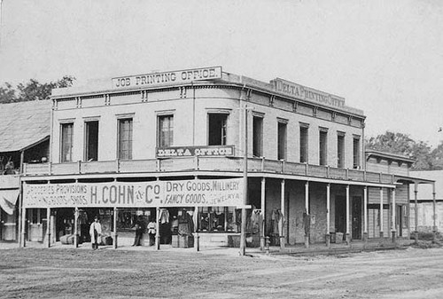 Visalia Delta Office, S.W. corner of Court and Main, 1879