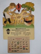 Myberg's Delicatessen and Restaurant Calendar and cut-out