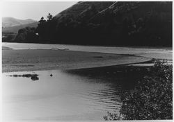 View of the Russian River near the the Willow Creek Environmental Campground from Highway 116, about 1969