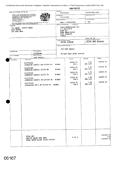 [Invoice from Gallaher International Limited for Tlais Enterprises Ltd regarding Dorchester Int'l FF and Sovereign Classic cigarettes]