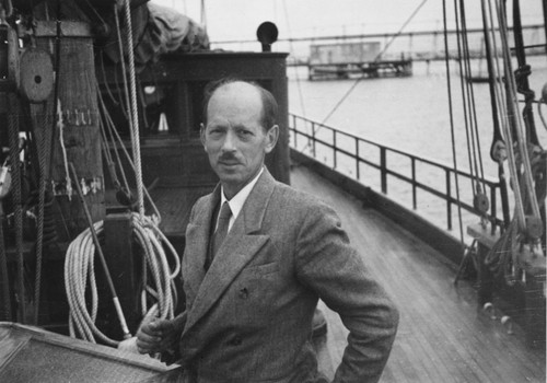 Harald U. Sverdrup, Director of Scripps Institution of Oceanography from 1936 to 1948, and the first representative of what became CalCOFI [aboard R/V E.W. Scripps]