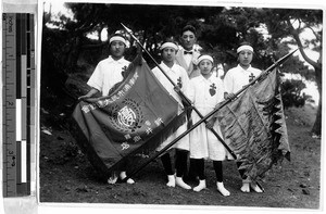 School children at a field day, Peng Yang, Korea, 1928