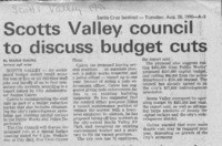 Scotts Valley council to discuss budget cuts