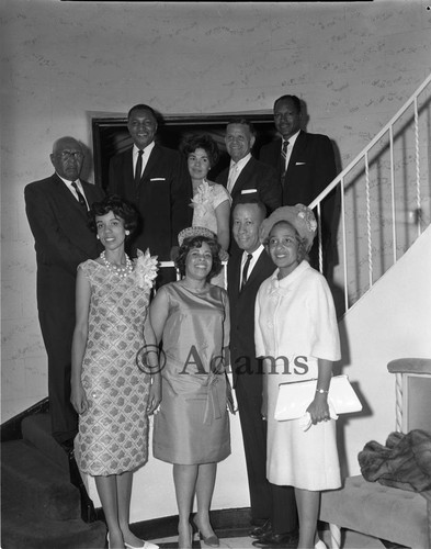 Bradley and others on stairs, Los Angeles, 1963