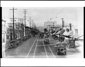 View of Western Avenue looking north from 2nd Street, Los Angeles, ca.1924
