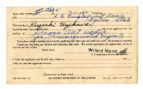 Employment service card from United States Employment Service
