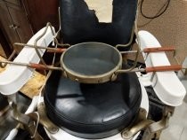 Barber's chair adjustable tray