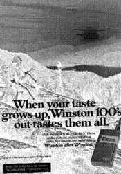 When your taste grows up, Winston 100's out-tastes them all