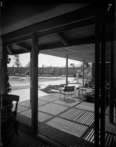 Stone, David, residence for Joseph E. Howland. Swimming pool and Outdoor living space