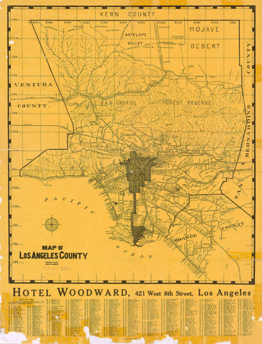 Map of Los Angeles County, 1912