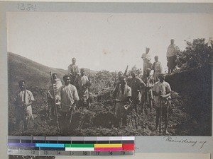Rainidimy together with his twelve sons, Madagascar, ca.1908
