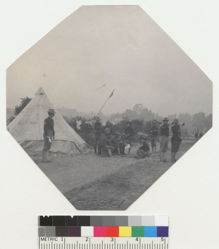 [Soldiers in camp. Unidentified location.]