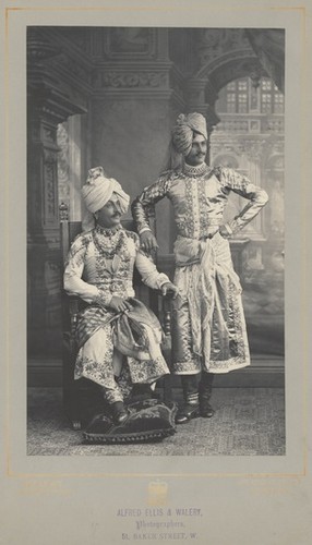 Untitled (Two men wearing turbans, one seated and one standing)