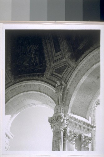 Palace of Fine Arts, San Francisco: [detail of sculpture and ceiling, rotunda interior]