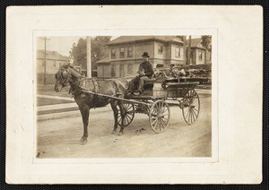 Express wagon on East Fourth Street, cabinet card photograph, circa 1900s