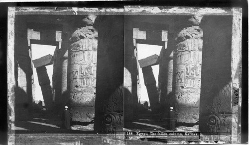 The Fallen Column. Karnak, Egypt. Inscribed in recto: 188 Egypt: The fallen column, Karnak