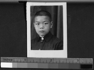 Portrait of a boy named Wong , Fujian, China, ca. 1910